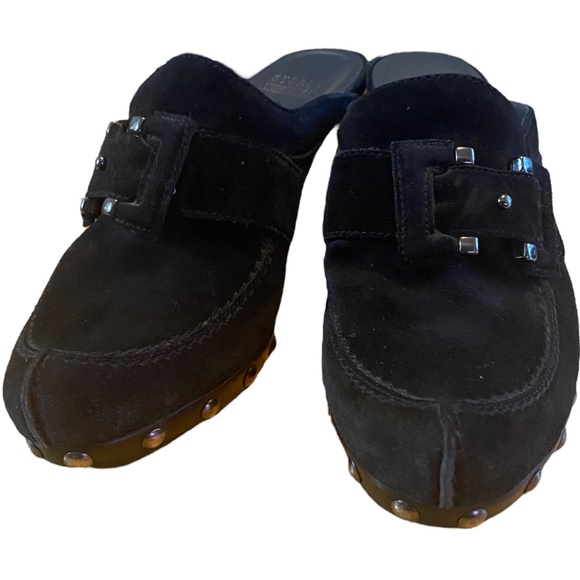 Stuart Weitzman double agent, heeled, suede, studded, mules. sz 5 - Picture 5 of 16